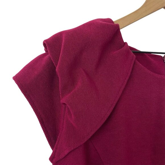 ASOS Curve Dress Size 18 Burgundy Red Holiday Modest Office Career Business Chic - Picture 10 of 16